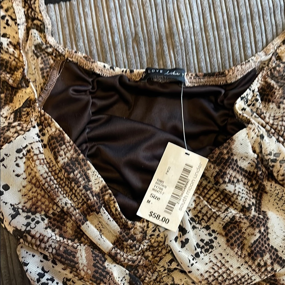 Snake Print Ruched Women's Top - Picture 2 of 5